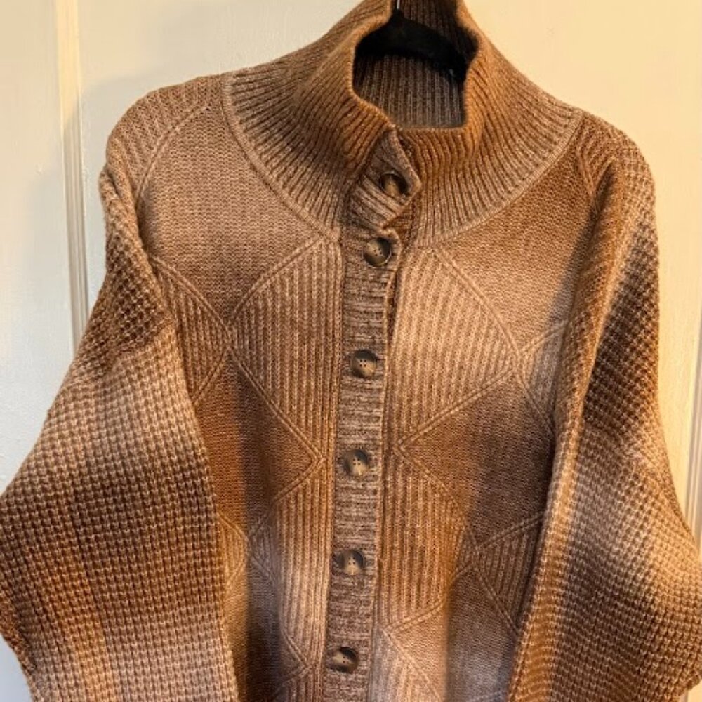 LOVE ELLIE JEFF COLLARED CARDIGAN - BEAUTIFUL BROWNS - NWT
